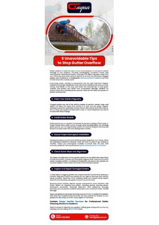 5 Unavoidable Tips to Stop Gutter Overflow