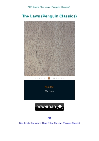 PDF Books The Laws (Penguin Classics)