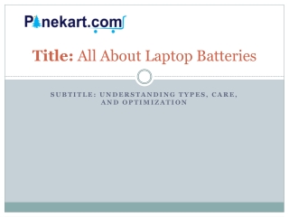 title all about laptop batteries