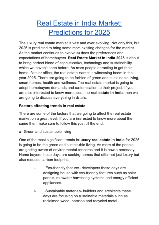 India's Real Estate in India Market_ Predictions for 2025