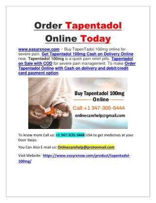 Order TapenTadol Online Today