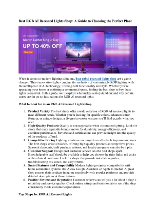 Best rgbai recessed Lighting & Outdoor for Smart Life  Main Page Article 1