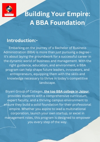 building your empire a bba foundation