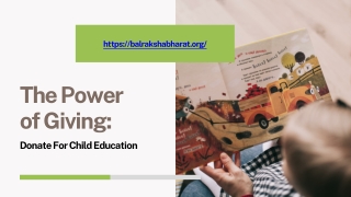 Donate For Child Education With Bal Raksha Bharat