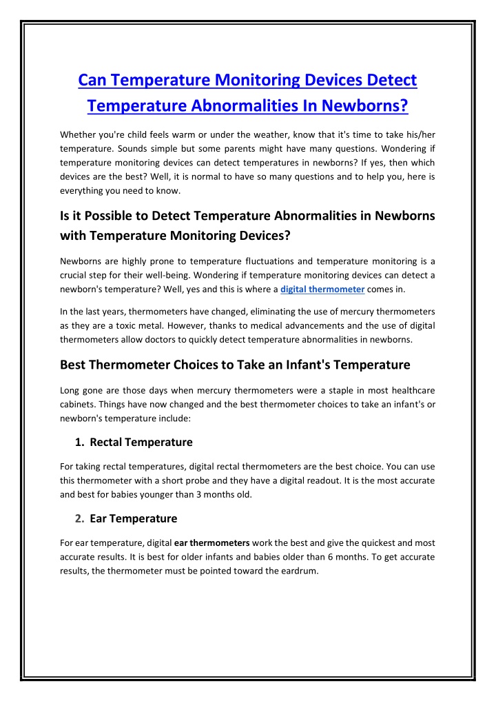 can temperature monitoring devices detect