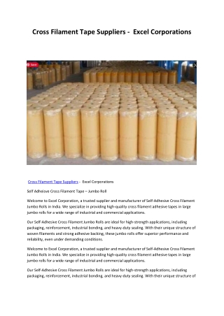 cross filament tape suppliers excel corporations