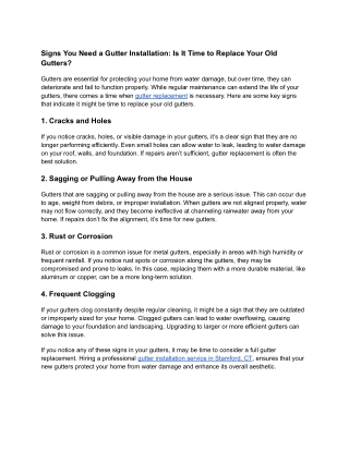 Signs You Need a Gutter Installation_ Is It Time to Replace Your Old Gutters