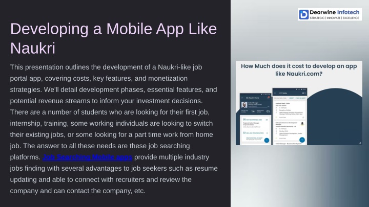 developing a mobile app like naukri