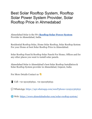 Best Solar Rooftop System, Rooftop Solar Power System Provider, Solar Rooftop Price in Ahmedabad