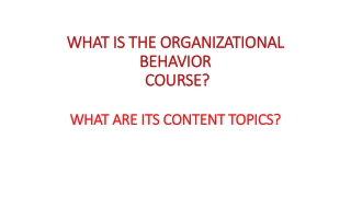 what is the organizational behavior course what are its content topics