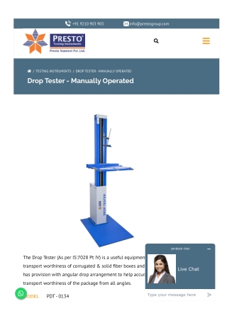 Drop Tester - Manually Operated