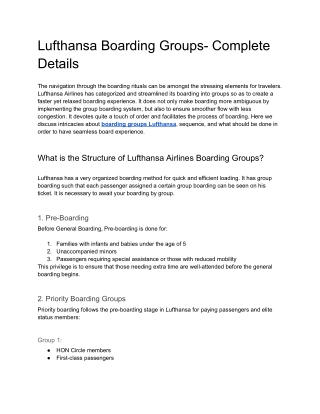 lufthansa boarding groups complete details