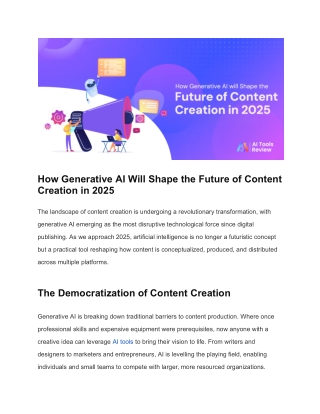 How Generative AI Will Shape the Future of Content Creation in 2025