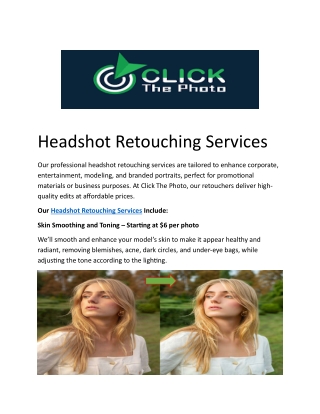 Headshot Retouching Services | Expert Headshot Editors -- Headshot Photo Editing