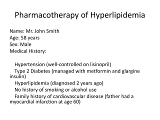 pharmacotherapy of hyperlipidemia