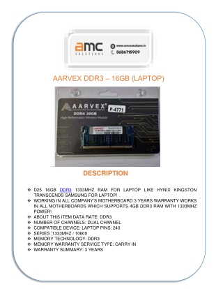 aarvex ddr3 16gb laptop