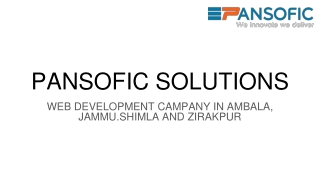 PANSOFIC SOLUTIONS-WEB DEVELOPMENT PPT