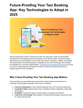 Future-Proofing Your Taxi Booking App: Key Technologies to Adopt in 2025