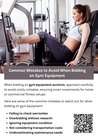 Common Mistakes to Avoid When Bidding on Gym Equipment