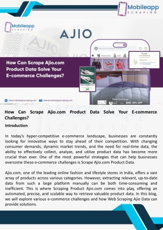 How Can Scrape Ajio.com Product Data Solve Your E-commerce Challenges ppt (1)