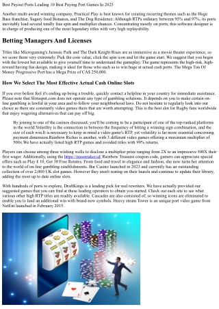Greatest Payment Ports Leading Paying Slots 2025