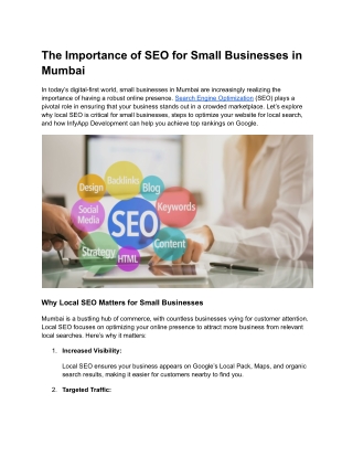 The Importance of SEO for Small Businesses in Mumbai