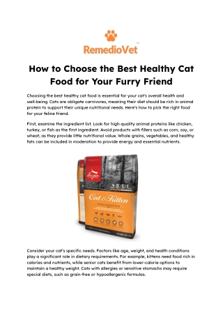 how to choose the best healthy cat food for your