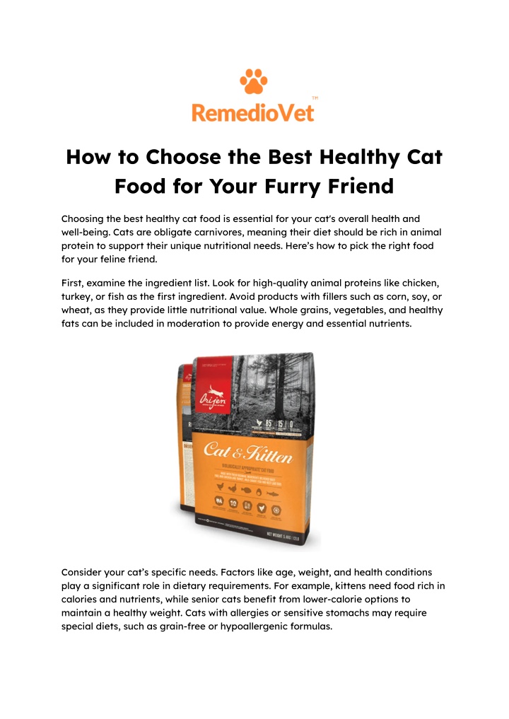 how to choose the best healthy cat food for your