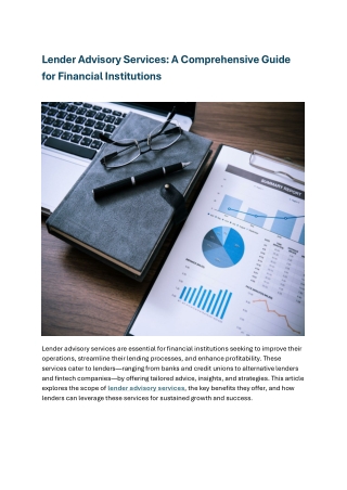 lender advisory services a comprehensive guide