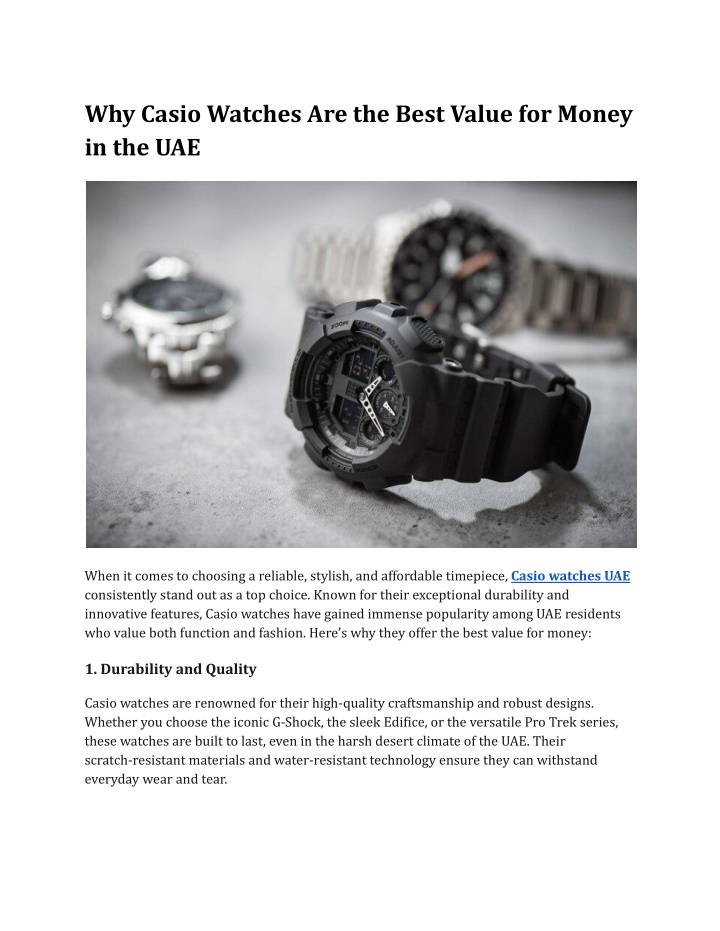 why casio watches are the best value for money