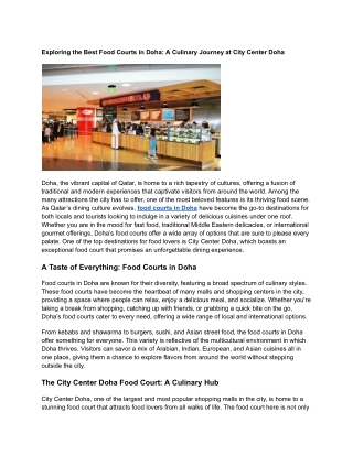 food courts in doha