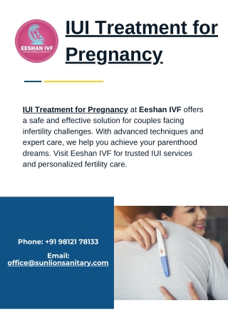 Affordable and Reliable IUI Treatment in Rewari at Eeshan IVF