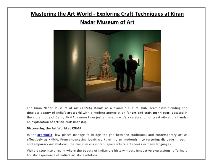 mastering the art world exploring craft