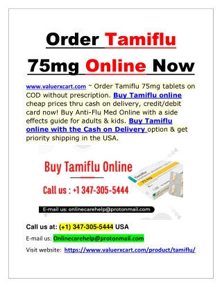 Order Tamiflu 75mg Online Now