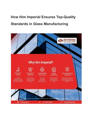 How Him Imperial Ensures Top-Quality Standards in Glass Manufacturing