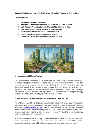 sustainability in action how leed certification