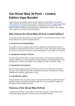 Get Ghost Wizz 30-Pack – Limited Edition Vape Bundle