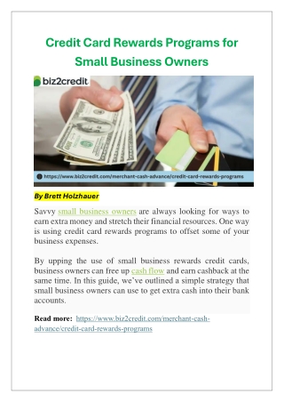 Credit Card Rewards Programs for Small Business Owners