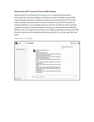 Discover Exim GPT Your Go-To Tool for HSN Tracking