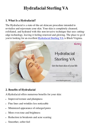 hydrafacial sterling va