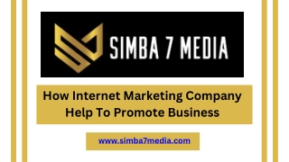 how internet marketing company help to promote