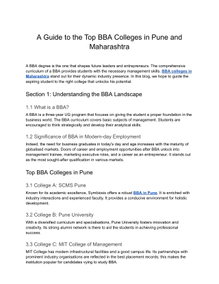 SCMS Pune- A Guide to the Top BBA Colleges in Pune and Maharashtra