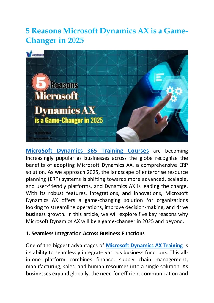 5 reasons microsoft dynamics ax is a game changer