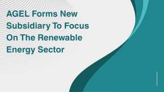 agel forms new subsidiary to focus