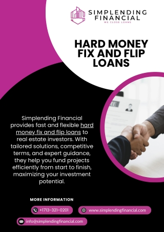 Hard money fix and flip loans - Simplending Financial