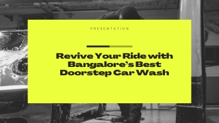 Doorstep Car Wash in Bangalore - CarEasy at Your Service