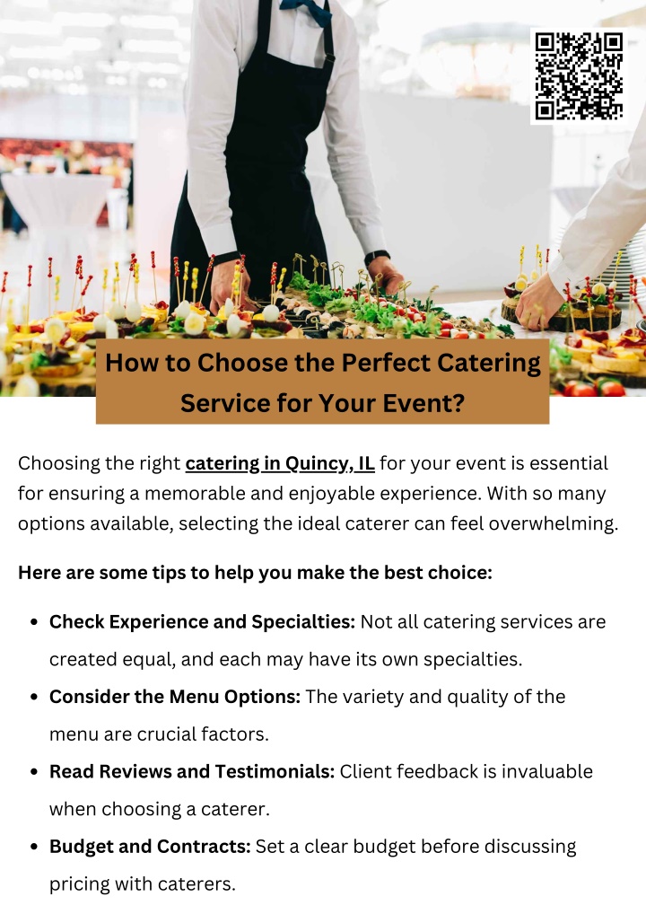 how to choose the perfect catering service