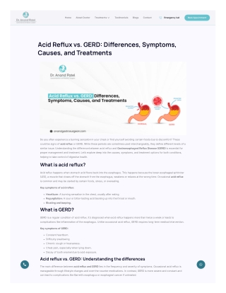 Acid Reflux vs. GERD: Differences, Symptoms, Causes, and Treatments