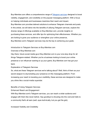 Ultimate Guide To Telegram Services 2025