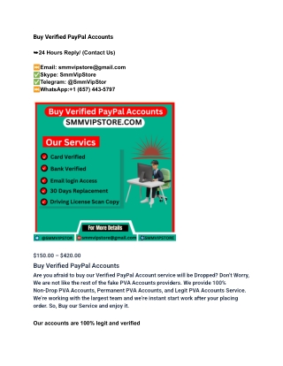 Buy Verified PayPal Accounts